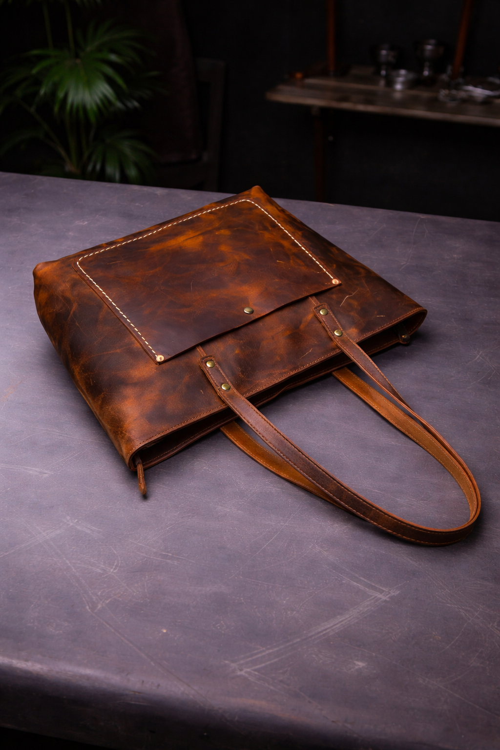 Heritage Distressed Leather Tote Bag