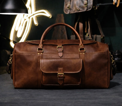 The Heritage Full Grain Weekender in Brown