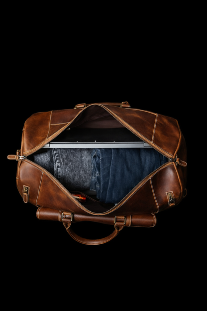 Valmont Heritage Leather Duffel in Heritage Brown