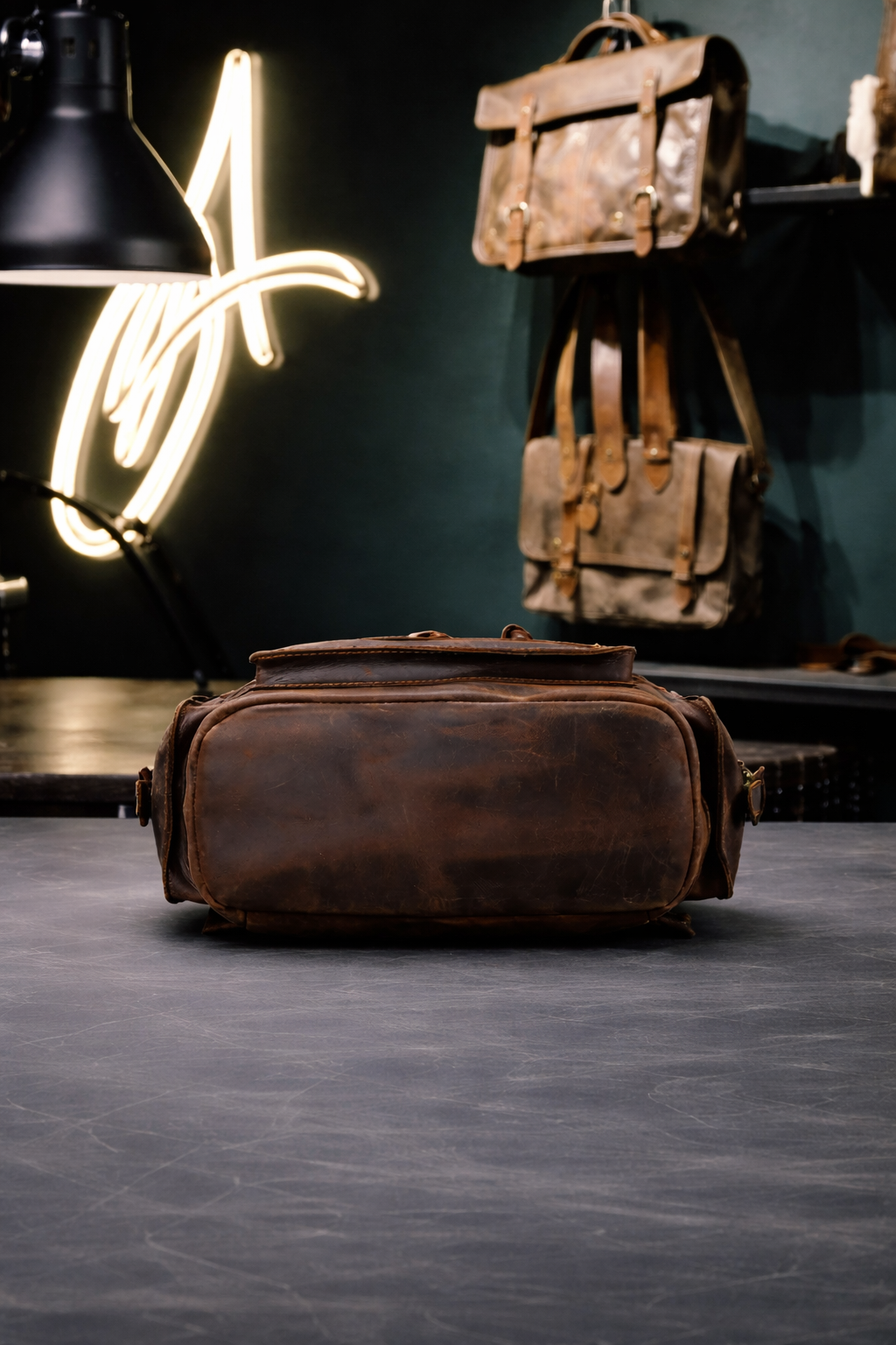 Aurelius Vintage Leather Backpack in Heritage Brown